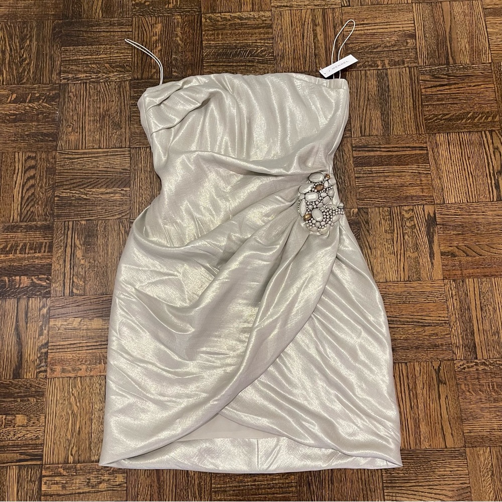 J. Mendel | Strapless Dress with Embroidery | Color: Mica | Size: 10 (NWT)